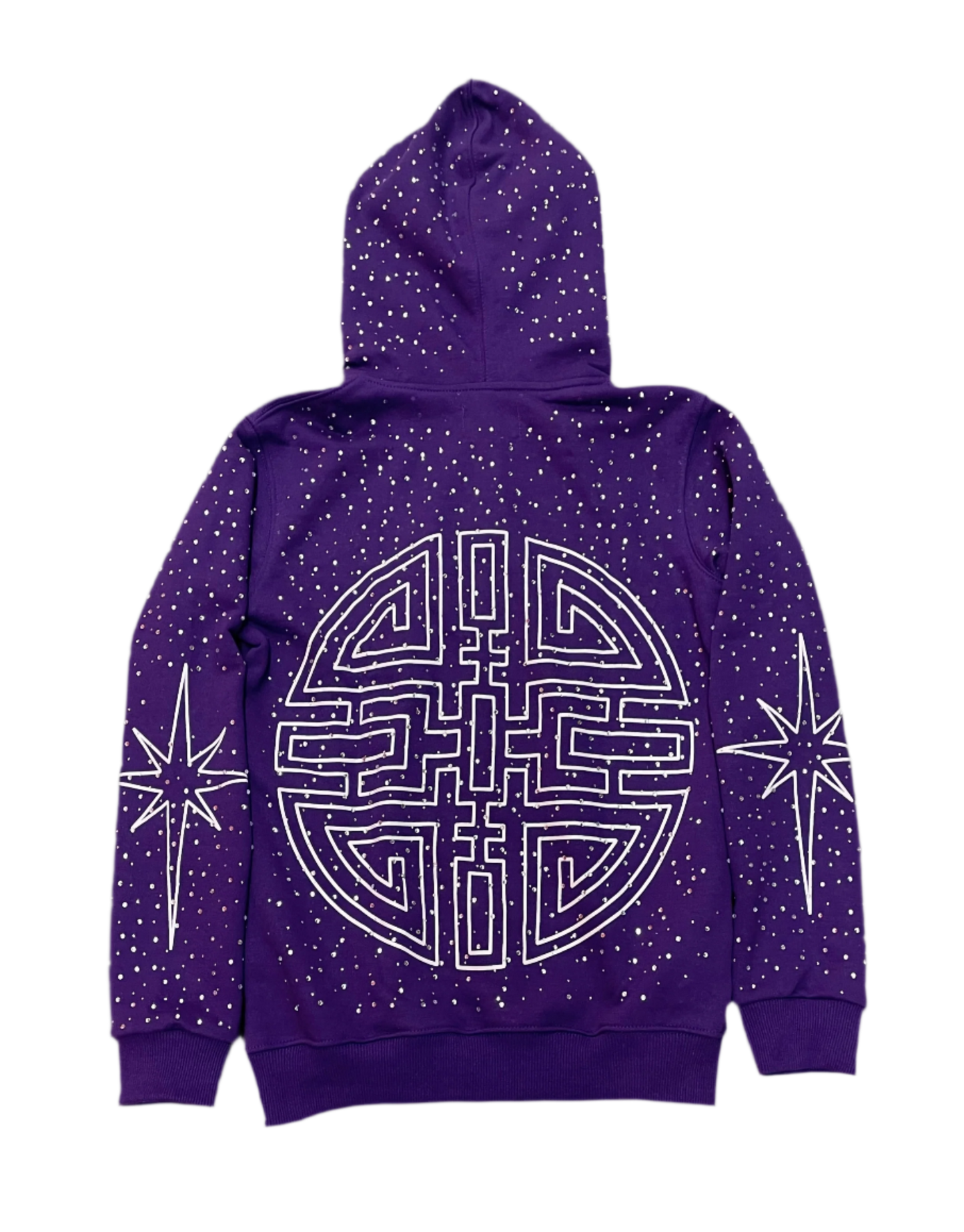Purple World Of Riches Rhinestone Hoodie