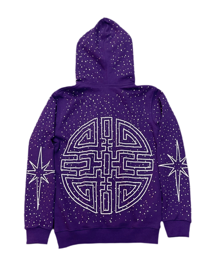 Purple World Of Riches Rhinestone Hoodie
