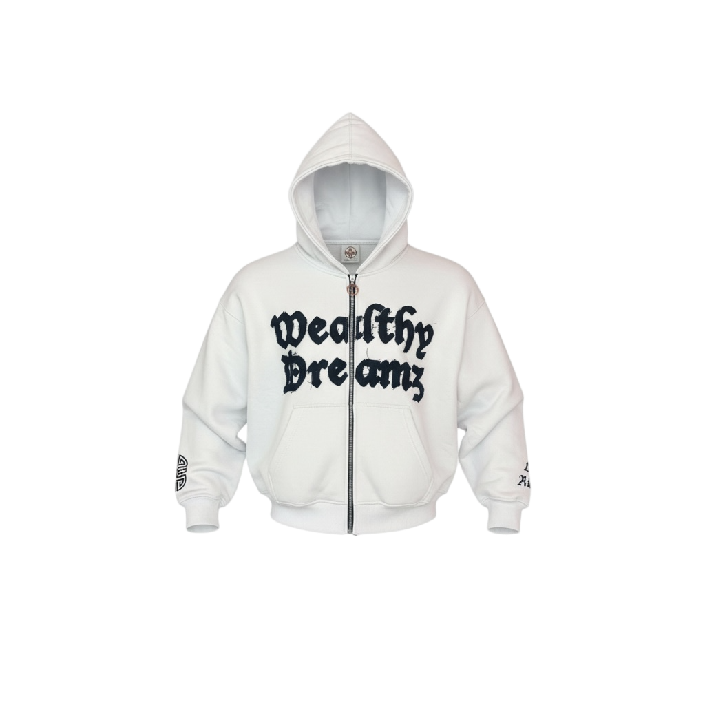 White Wealthy Dreamz Hoodie